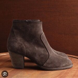 Paul Green Jax Suede Boots Women’s Size UK 4.5 US 7 Ankle Side Zip Heeled
